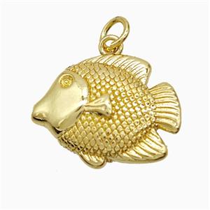 Copper Fish Pendant Gold Plated, approx 16-19mm