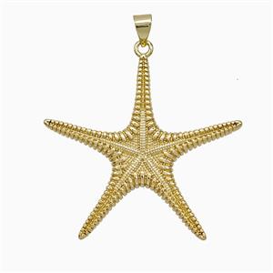 Copper Starfish Pendant Gold Plated, approx 36mm