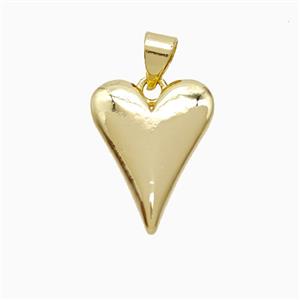 Copper Heart Pendant 18K Gold Plated, approx 13-16mm