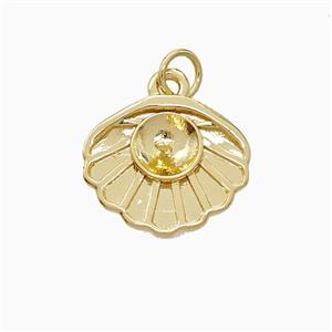 Copper Scallop Shell Pendant 18K Gold Plated, approx 13-16mm