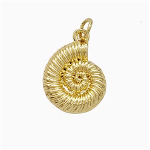 Copper Spiral Shell Pendant 18K Gold Plated, approx 13.5-16mm