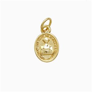 Copper Human Pendant 18K Gold Plated, approx 8.5-10mm