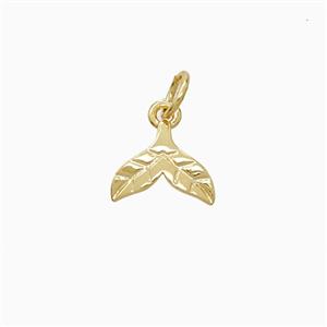 Copper Mermaid-Tail Pendant 18K Gold Plated, approx 8-10mm