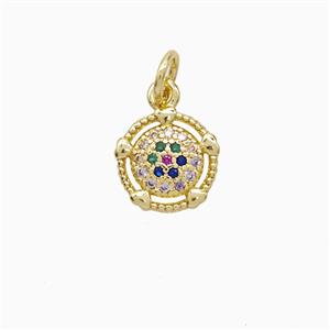 Copper Tortoise Pendant Pave Zirconia 18K Gold Plated, approx 9mm