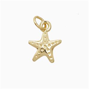Copper Starfish Pendant Hammered 18K Gold Plated, approx 10mm