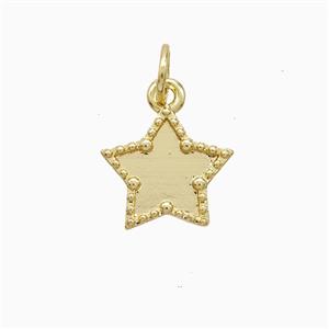Copper Star Pendant 18K Gold Plated, approx 11mm