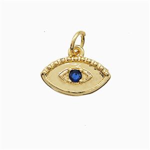 Copper Eye Pendant Pave Zirconia 18K Gold Plated, approx 8-14mm