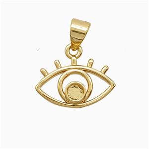 Copper Eye Pendant 18K Gold Plated, approx 10-15mm