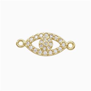 Copper Eye Connector Pave Zirconia 18K Gold Plated, approx 7.5-13mm