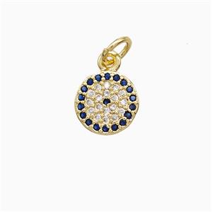 Copper Sun Pendant Pave Zirconia 18K Gold Plated, approx 9mm