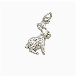 Copper Rabbit Pendant Platinum Plated, approx 8-12mm
