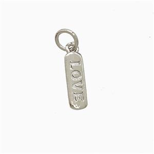 Copper Love Pendant Stick Platinum Plated, approx 4-12mm