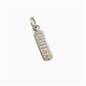 Copper Chill Pendant Stick Platinum Plated, approx 4-12mm