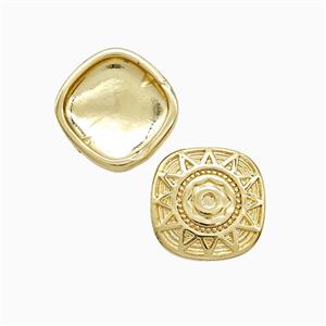 Copper Sun Beads Gold Plated, approx 12.5mm