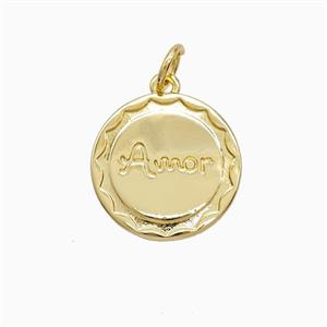 Copper Amor Pendant Gold Plated, approx 15mm