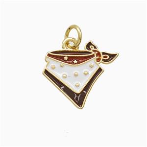 Copper Cowboy Charms Pendant Multicolor Enamel Gold Plated, approx 15mm