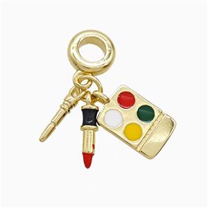 Copper Lipstick And Carkey Pendant Enamel Gold Plated, approx 3-12mm, 8mm dia