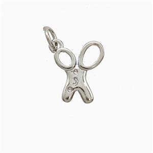Copper Forfex Pendant Platinum Plated, approx 10-12mm