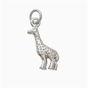 Copper Giraffe Pendant Platinum Plated, approx 7-15mm