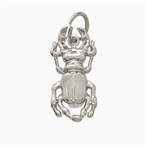 Copper Beetle Pendant Platinum Plated, approx 9-19mm