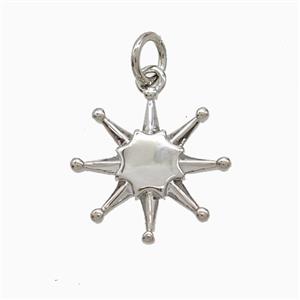 Copper Star Pendant Platinum Plated, approx 14.5mm