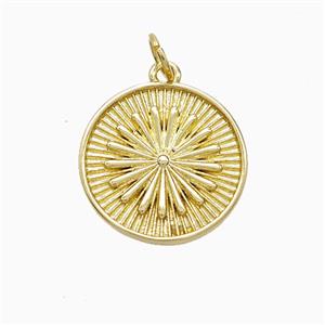 Copper Sun Pendant Gold Plated, approx 17mm