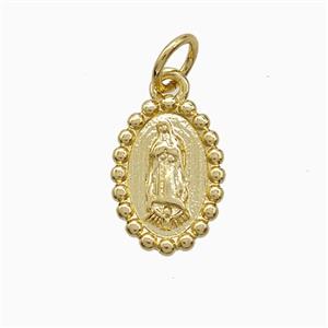 Copper Virgin Mary Pendant Gold Plated, approx 10-15mm