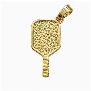 Copper Pickleball Paddle Pendant Sports Gold Plated, approx 10-20mm