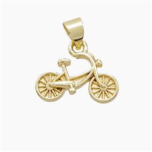 Copper Bicycle Pendant Gold Plated, approx 10-16mm