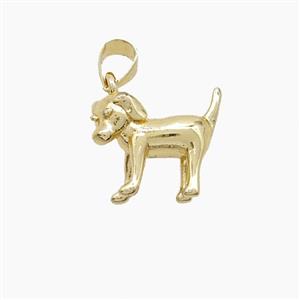 Copper Dog Pendant Gold Plated, approx 13-14mm