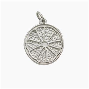 Copper Lemon-Slice Pendant Platinum Plated, approx 15mm