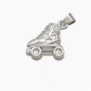 Copper Skates Pendant Shoe Platinum Plated, approx 13mm