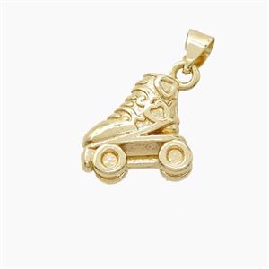 Copper Skates Pendant Shoe Gold Plated, approx 13mm