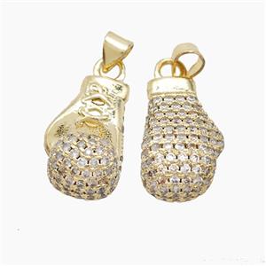 Baseball Gloves Copper Pendant Pave Zirconia Sports Gold Plated, approx 11-18mm