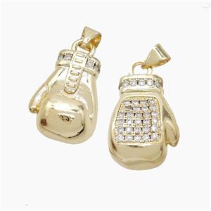Baseball Gloves Copper Pendant Pave Zirconia Sports Gold Plated, approx 14-18.5mm