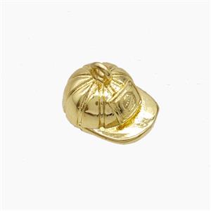 Copper Baseball Cap Pendant Sports Gold Plated, approx 9.5-12mm