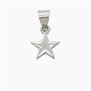 Copper Star Pendant Platinum Plated, approx 8mm