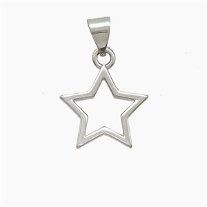 Copper Star Pendant Platinum Plated, approx 13.5mm