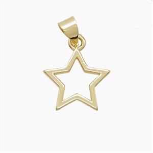 Copper Star Pendant Gold Plated, approx 13.5mm
