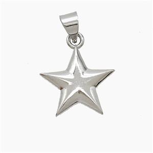 Copper Star Pendant Platinum Plated, approx 15mm
