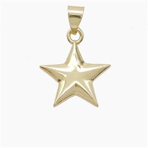 Copper Star Pendant Gold Plated, approx 15mm