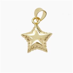 Copper Star Pendant Gold Plated, approx 13mm