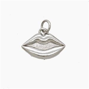 Copper Lips Pendant Platinum Plated, approx 9-15mm