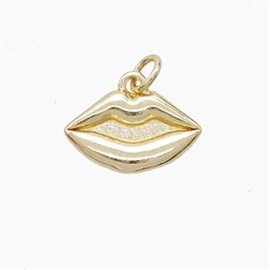Copper Lips Pendant Gold Plated, approx 9-15mm