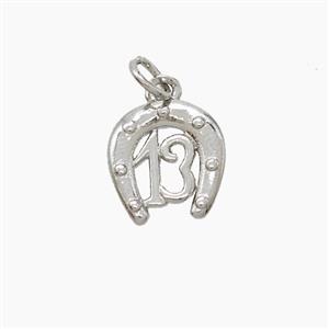 Copper Horseshoe Pendant 13 Platinum Plated, approx 11-12mm