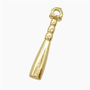 Baseball Bat Charms Copper Pendant Sports Gold Plated, approx 4-20mm