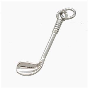 Copper Golf Pendant Sports Platinum Plated, approx 7-21mm