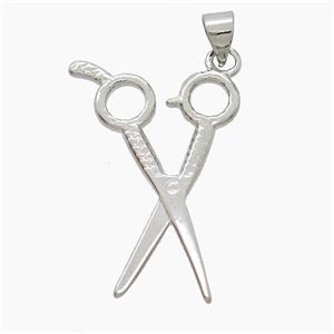 Copper Forfex Pendant Platinum Plated, approx 20-30mm