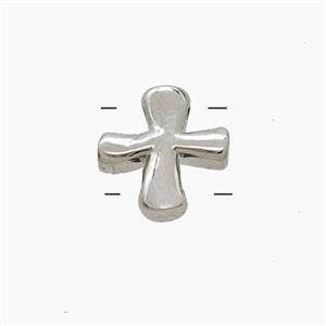 Copper Cross Beads 2holes Platinum Plated, approx 11mm