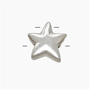 Copper Star Beads 2holes Platinum Plated, approx 11mm